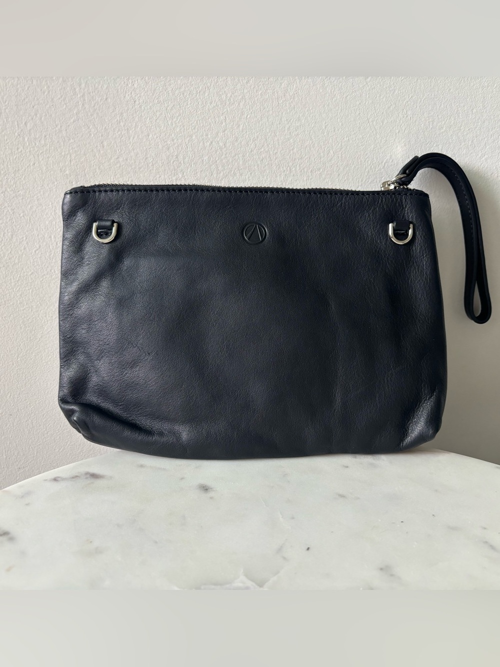 MISMO M/S pouch black leather wristlet clutch crossbody